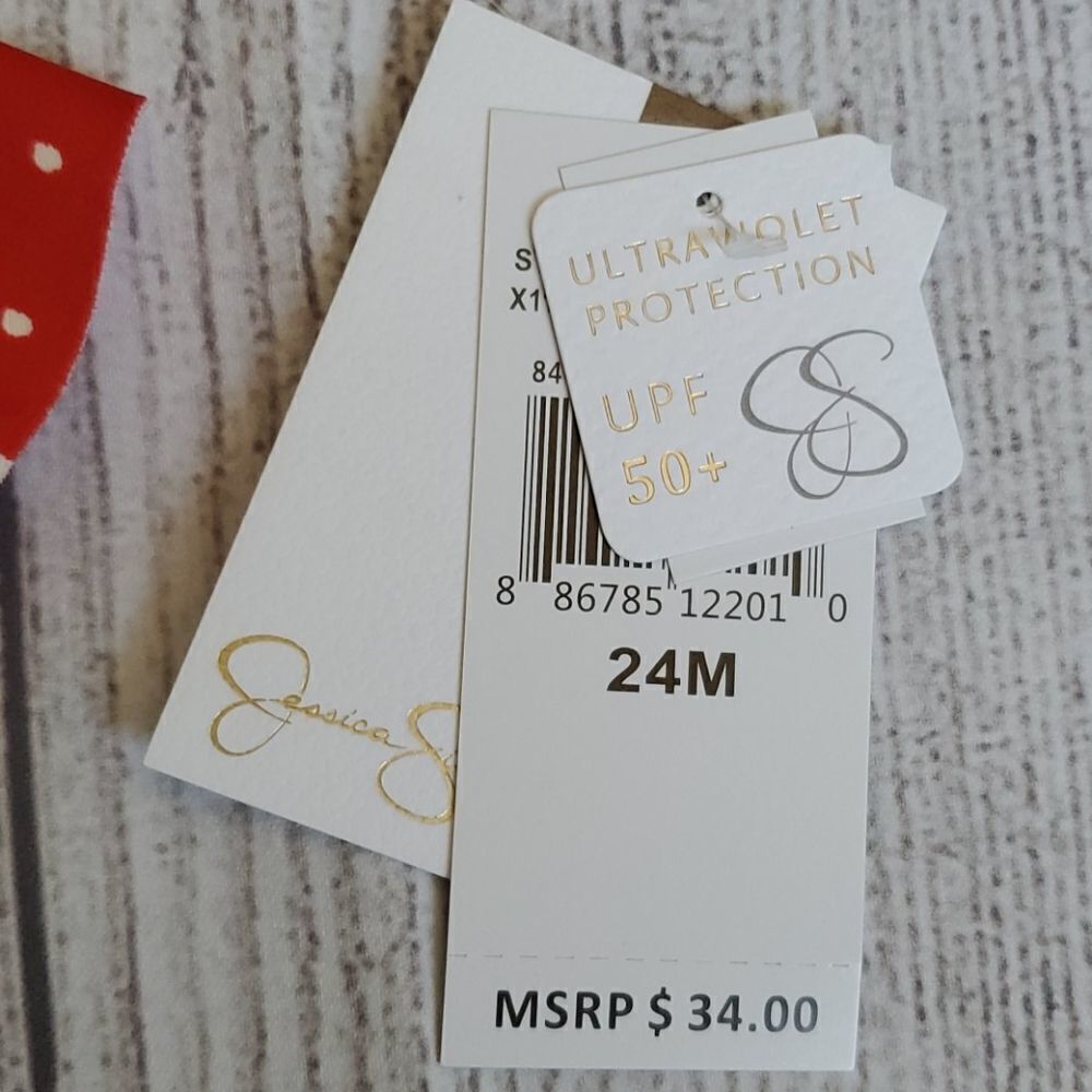 Jessica Simpson Cherry 2 Piece Rash Guard Set - Picture 4 of 6